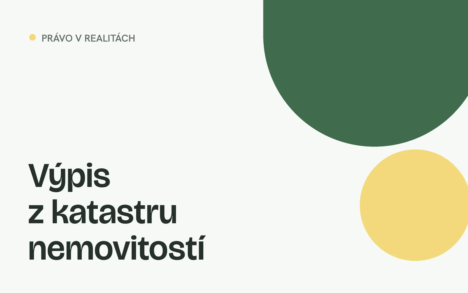 Náhled článku s nadpisem „Výpis z katastru nemovitostí“ a geometrickými tvary v barvách webu